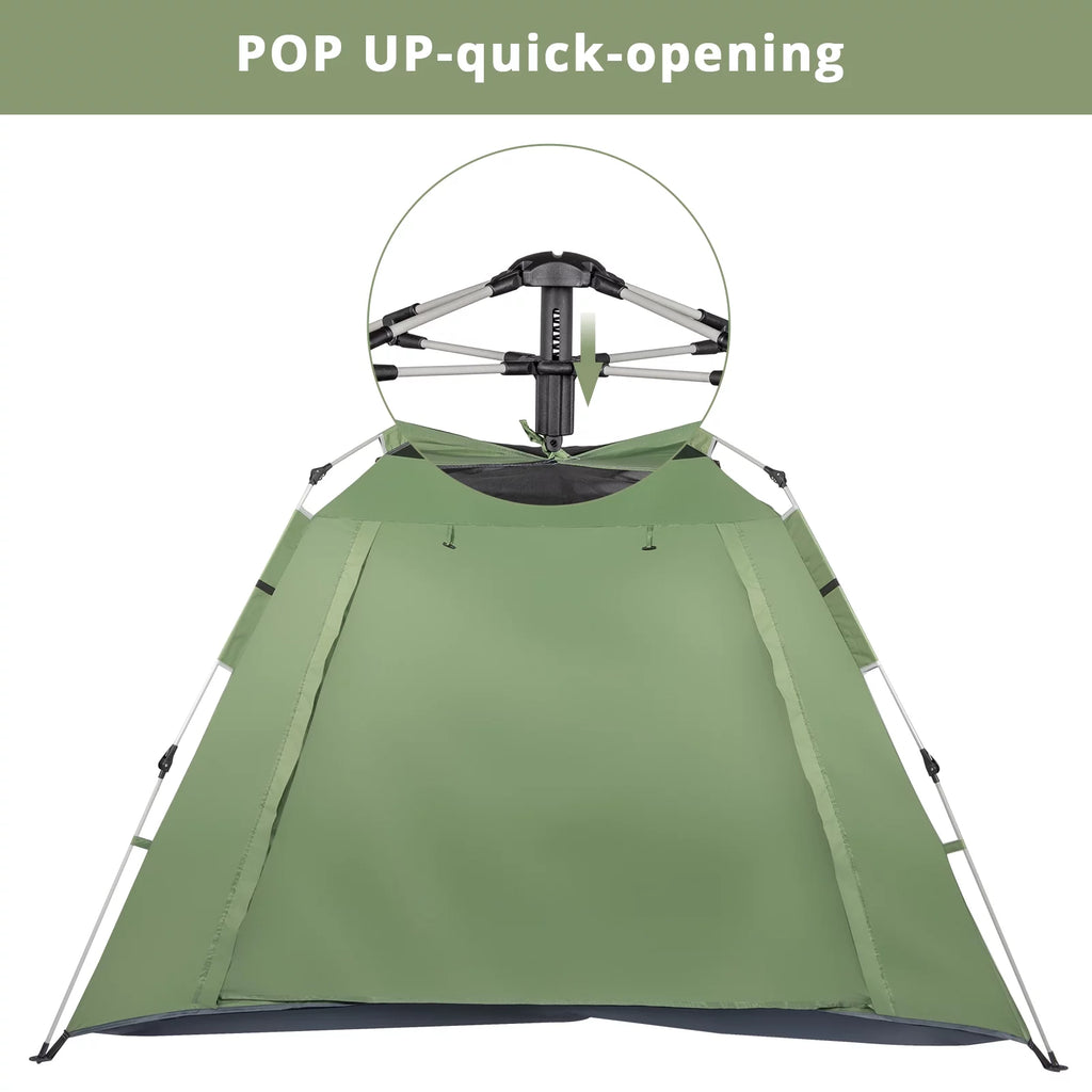 Camping Instant Tent 4 Person Waterproof Green J327457