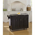 49" Stainless Steel Top Kitchen Cart in Black W9737