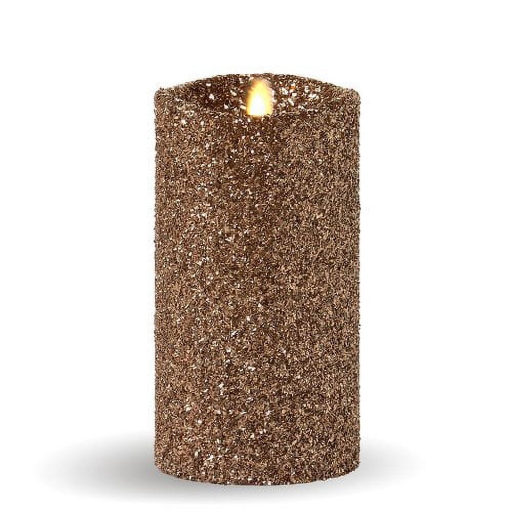 Blue Glitter Pillar Candle M8106