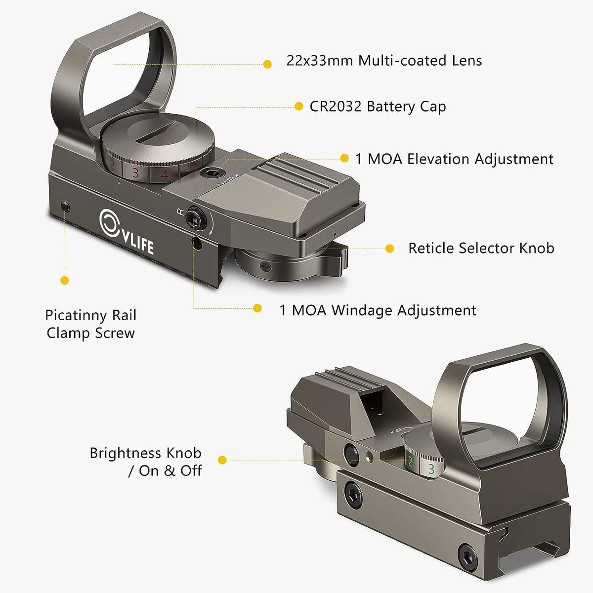 1X22X33 Red Green Dot Sight with 20mm Rail Z249389