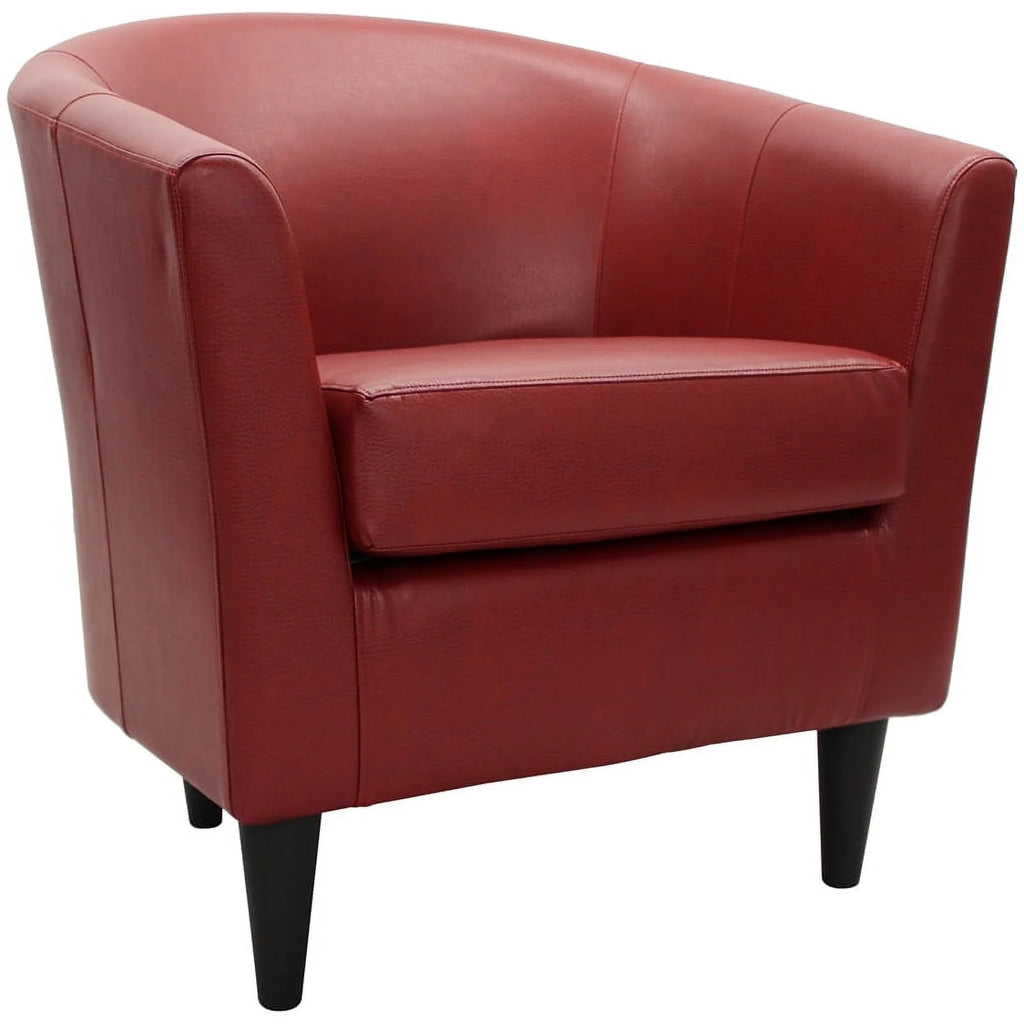 Red Faux Leather Club Chair W842