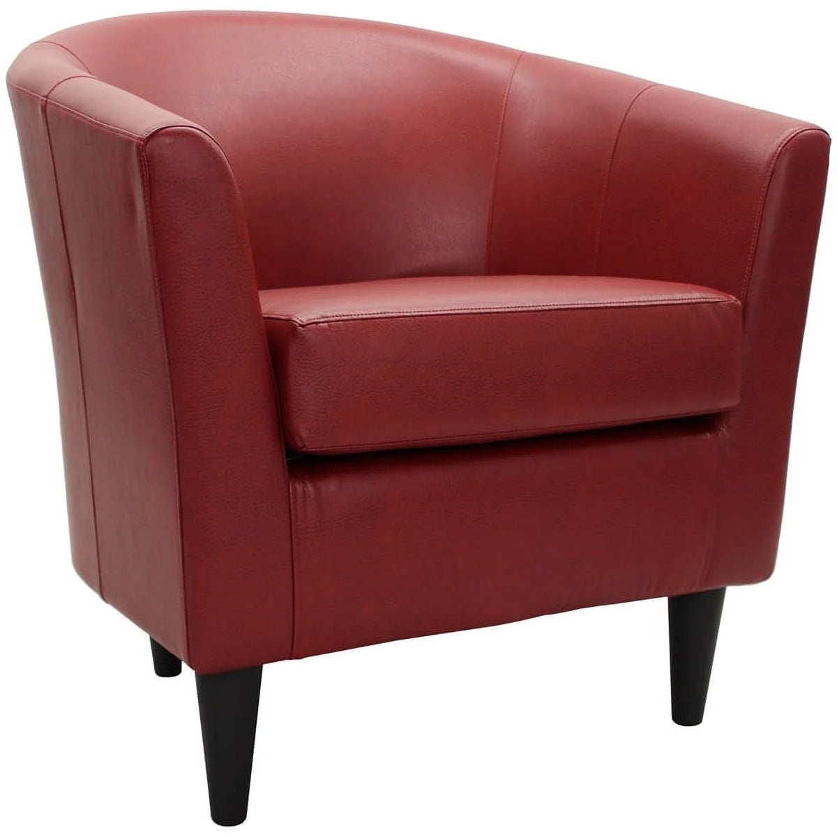 Red Faux Leather Club Chair W842