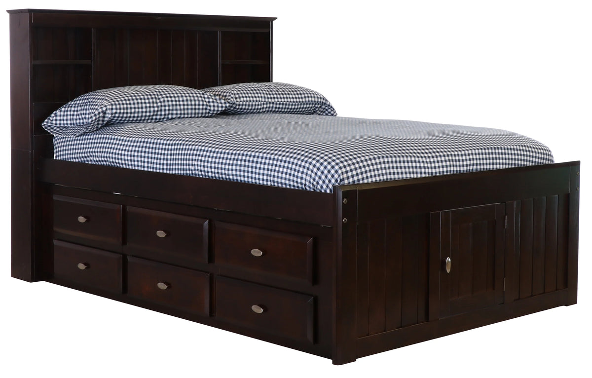 Full Size Bed Frame with Headboard and 6 Drawers K63260