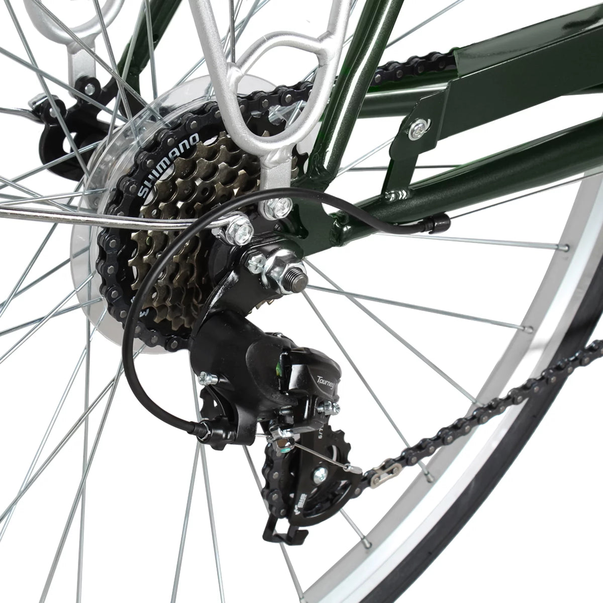 Men's 21 Speed Matte Black Steel Frame Hybrid City Bike W305