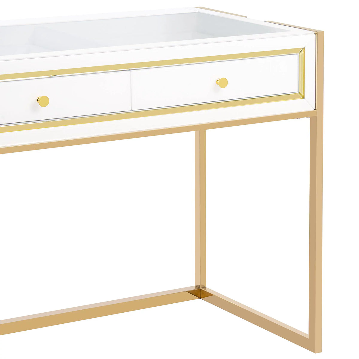 White Modern Makeup Vanity Desk with 3 Drawers K8877