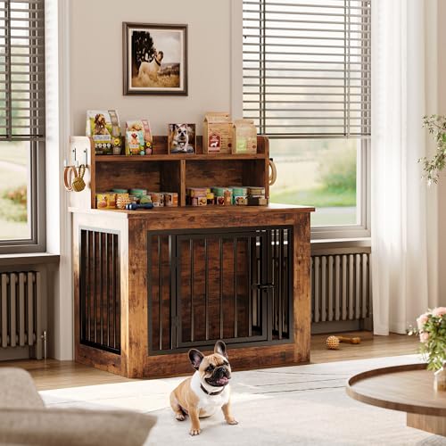 Extra Large Wooden Dog Crate with Storage D684