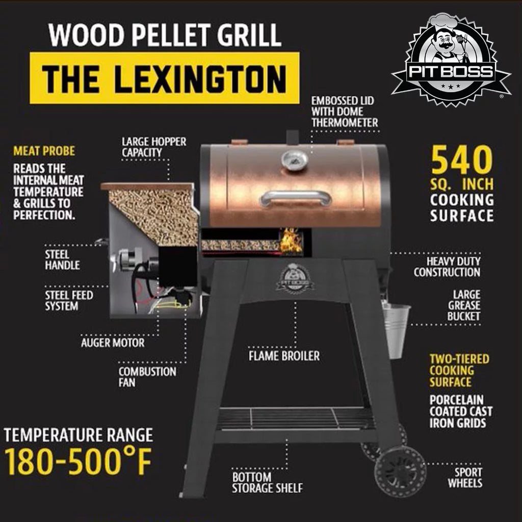 Wood Pellet Grill With Flame Broiler and Meat Probe W8344