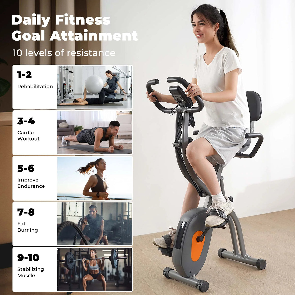 Folding 3-in-1 Recumbent Exercise Bike S694525