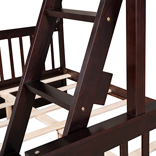 Full Over Full Wood Bunk Bed with Twin Trundle and 4 Drawer L678313