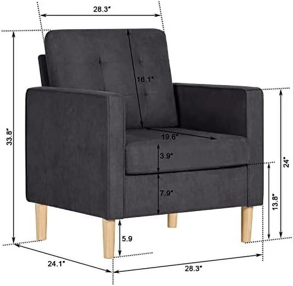 57" Tufted Loveseat and Chair Set of 2 Q352
