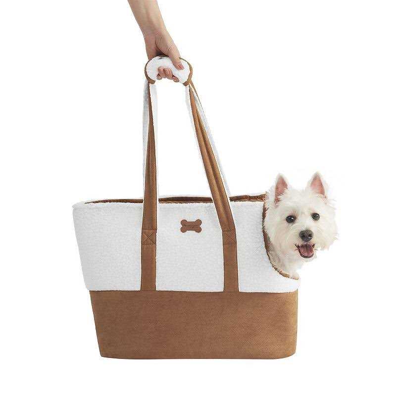 Faux Suede & Sherpa Pet Carrier U65311