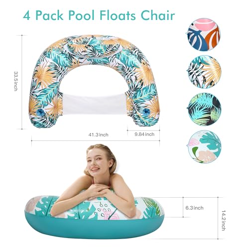 4 Pack Inflatable Pool Floats with Two Cup Holders Z341