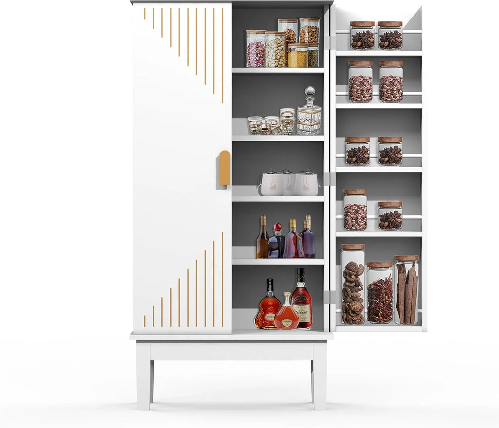 White Storage Cabinet with Adjustable Shelves U92303