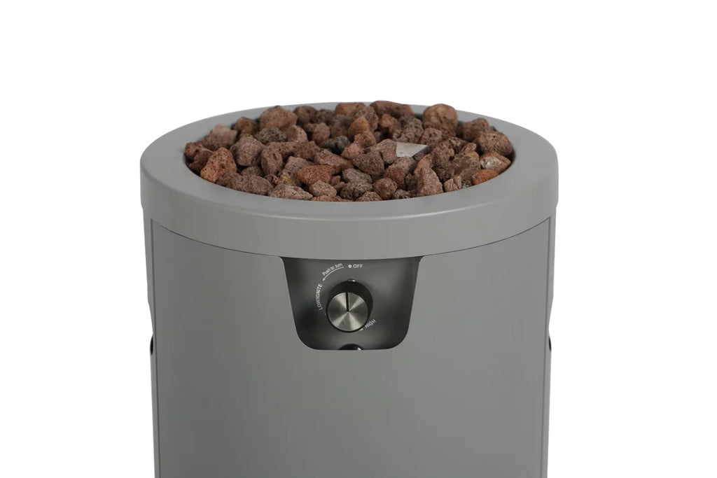 28-inch Tall Propane Gas Outdoor Fire Pit, Matte Black L5801