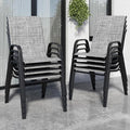 Set of 6 Stackable Textilene Metal Outdoor Chairs C62799