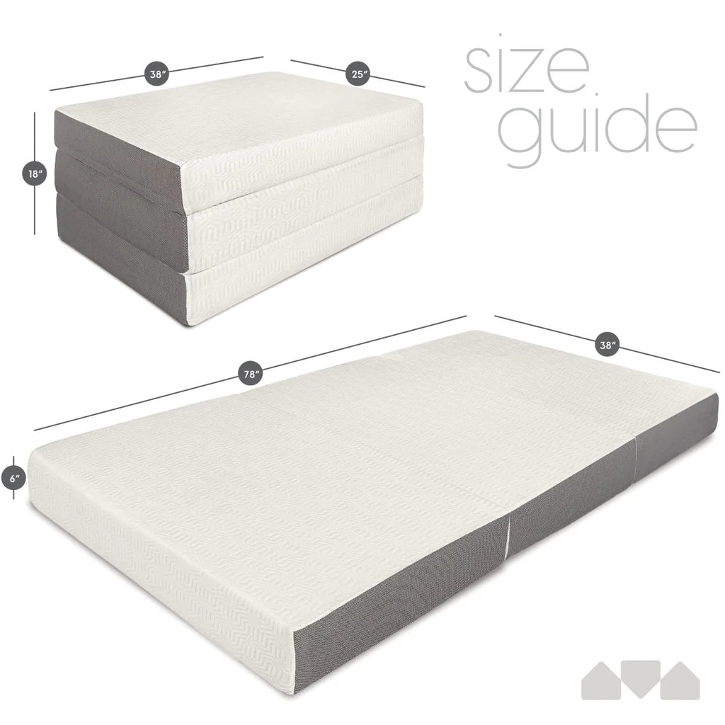 6-Inch Memory Foam Tri Folding Mattress Full Size U38043