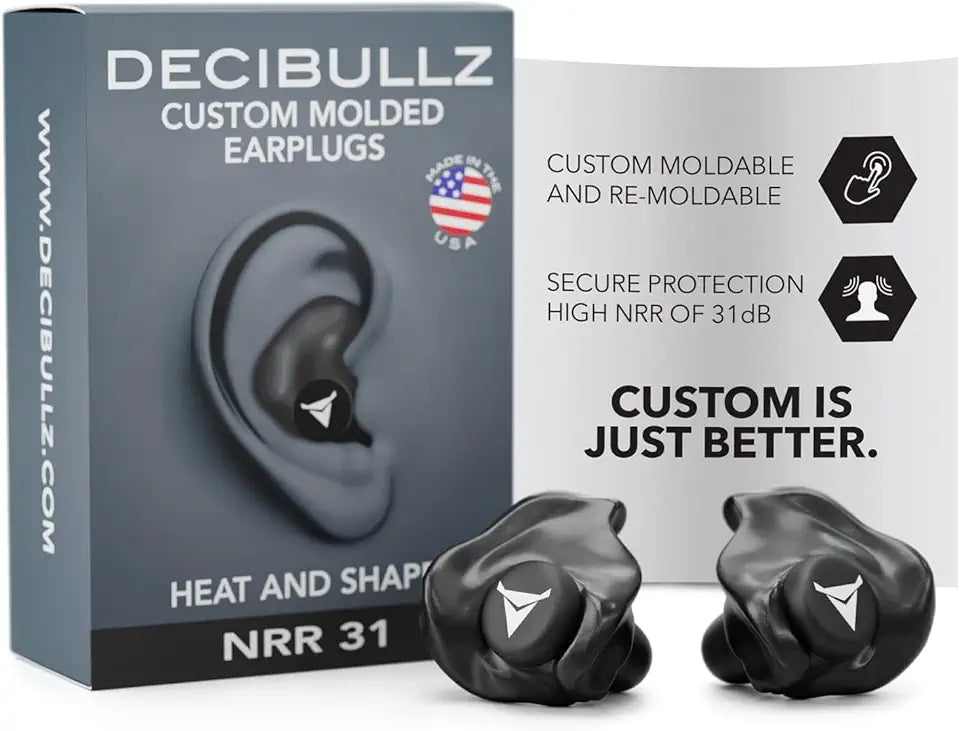 Custom Molded Earplugs 31dB NRR Hearing Protection A918