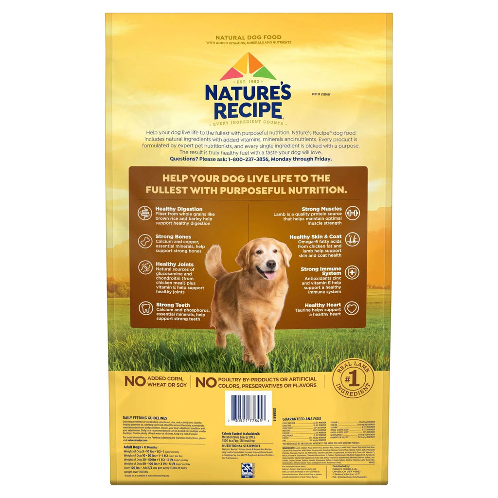 Lamb and Rice Dry Dog Food 24lb Bag K5271