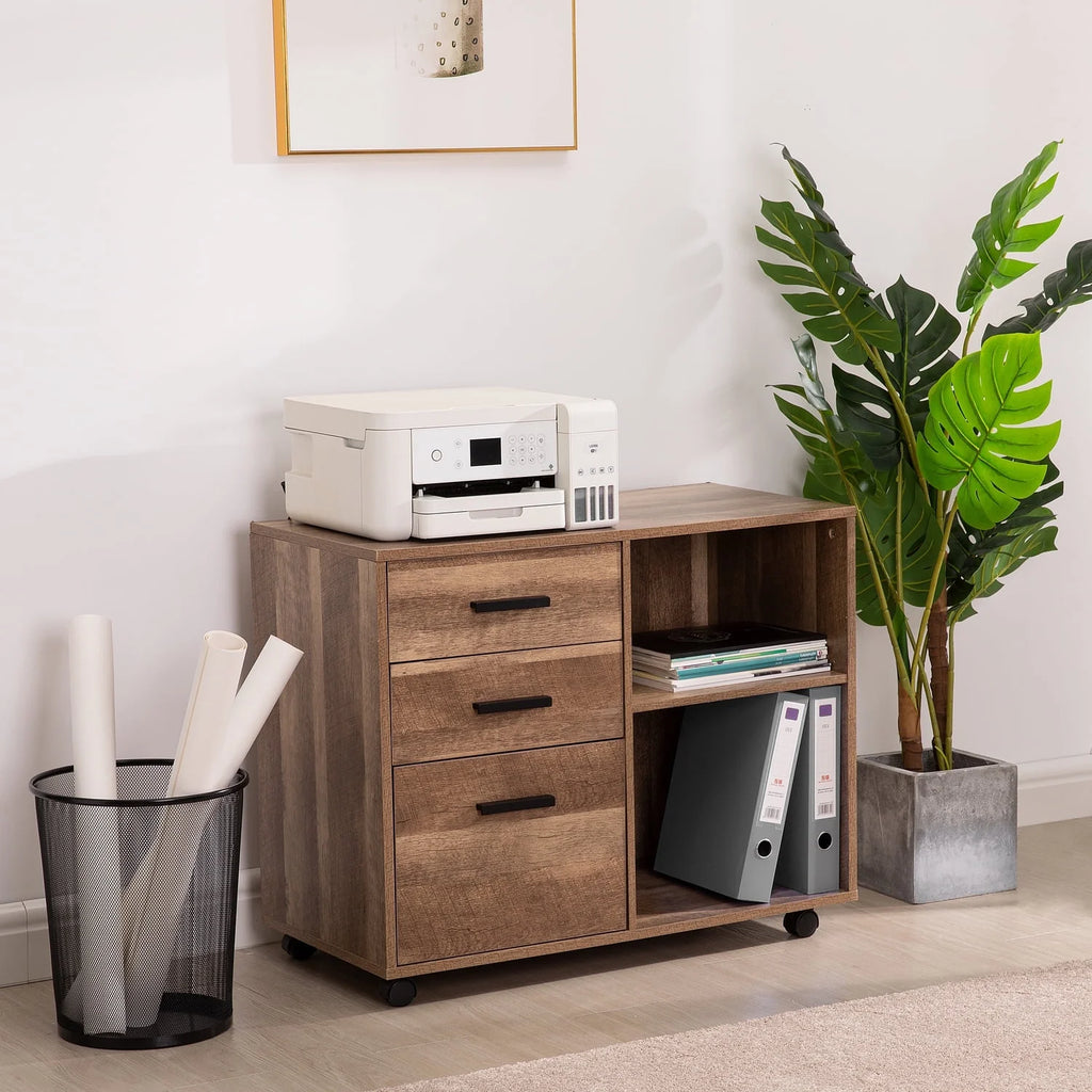 6 Drawer Grey Dresser with Wheels T357