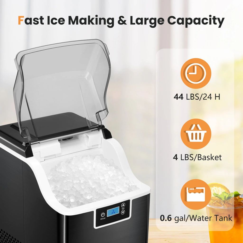 Black Portable Countertop Ice Maker with Basket & Scoop N917940