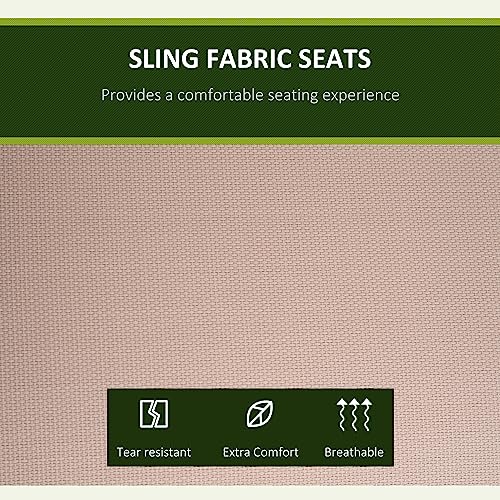 3-Seat Outdoor Porch Swing Chair with Adjustable Canopy and Steel Frame, Beige V895