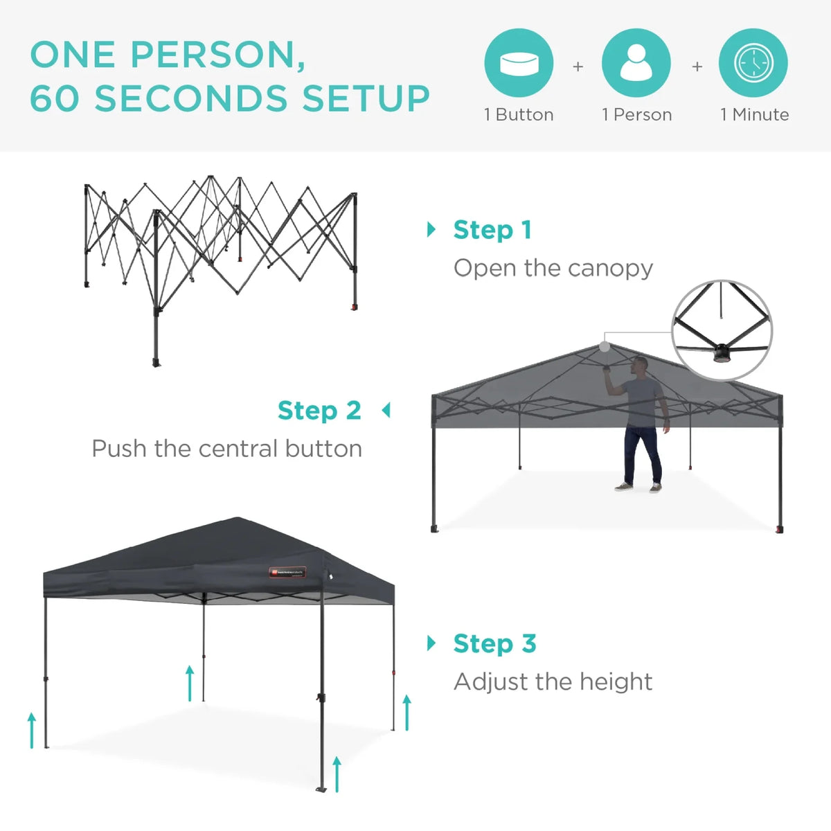 10x10ft Pop Up Canopy with Wheeled Case J15491