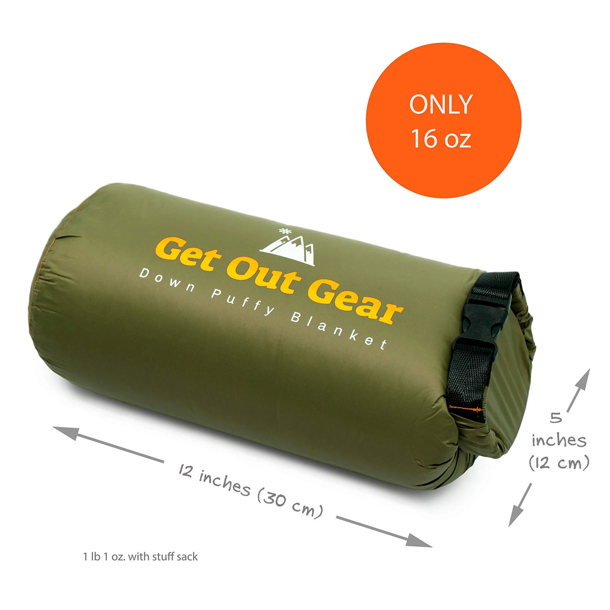 Down Camping Blanket - Packable Lightweight Warm 650 Fill Power Water-Resistant (Olive) M2587