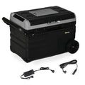 12 V 2 Zone 37 Quart Portable Compressor Electric Cooler with Wheels E52518