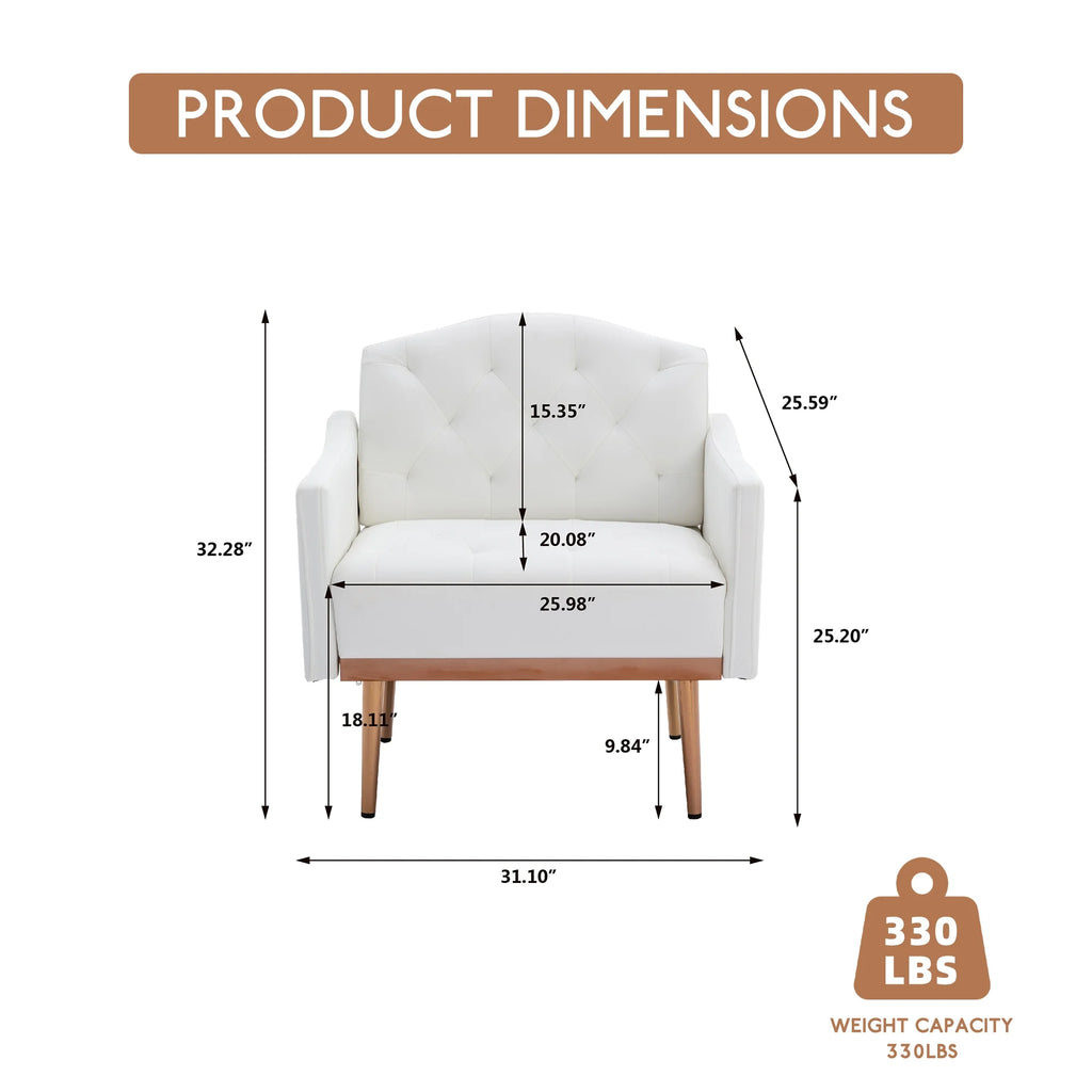 White PU Leather High-Back Accent Chair O2721