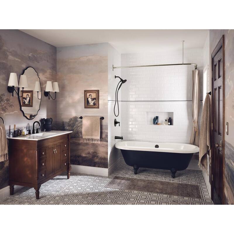 Single Handle 6-Spray Tub and Shower Faucet Matte Black C988