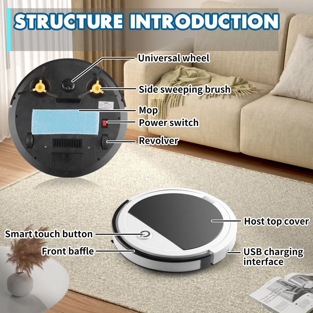 Robot Vacuum Cleaner with Remote Control, 2000Pa D402