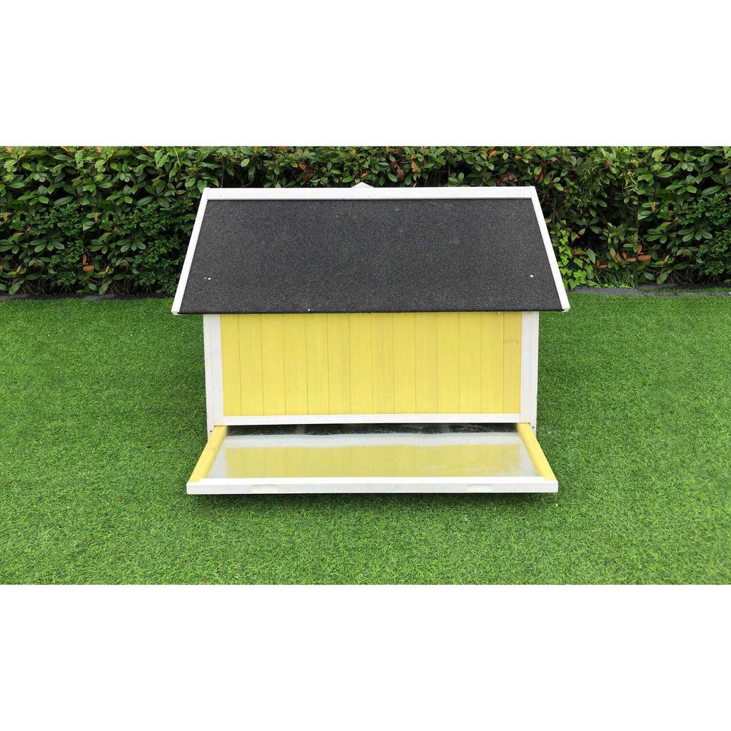 Outdoor Wooden Chicken Coop with Wire Mesh Run X3574