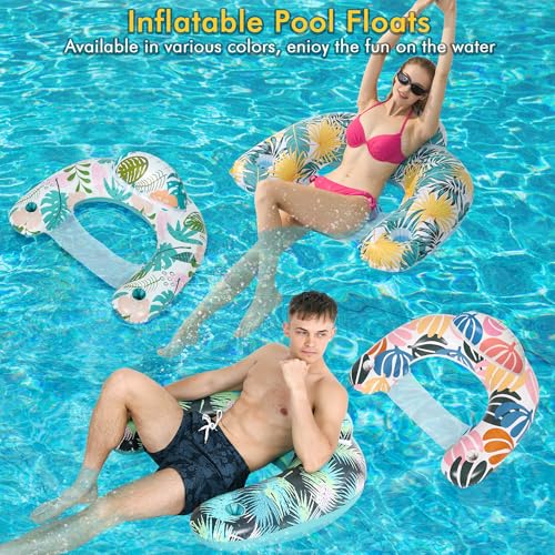 4 Pack Inflatable Pool Floats with Two Cup Holders Z341