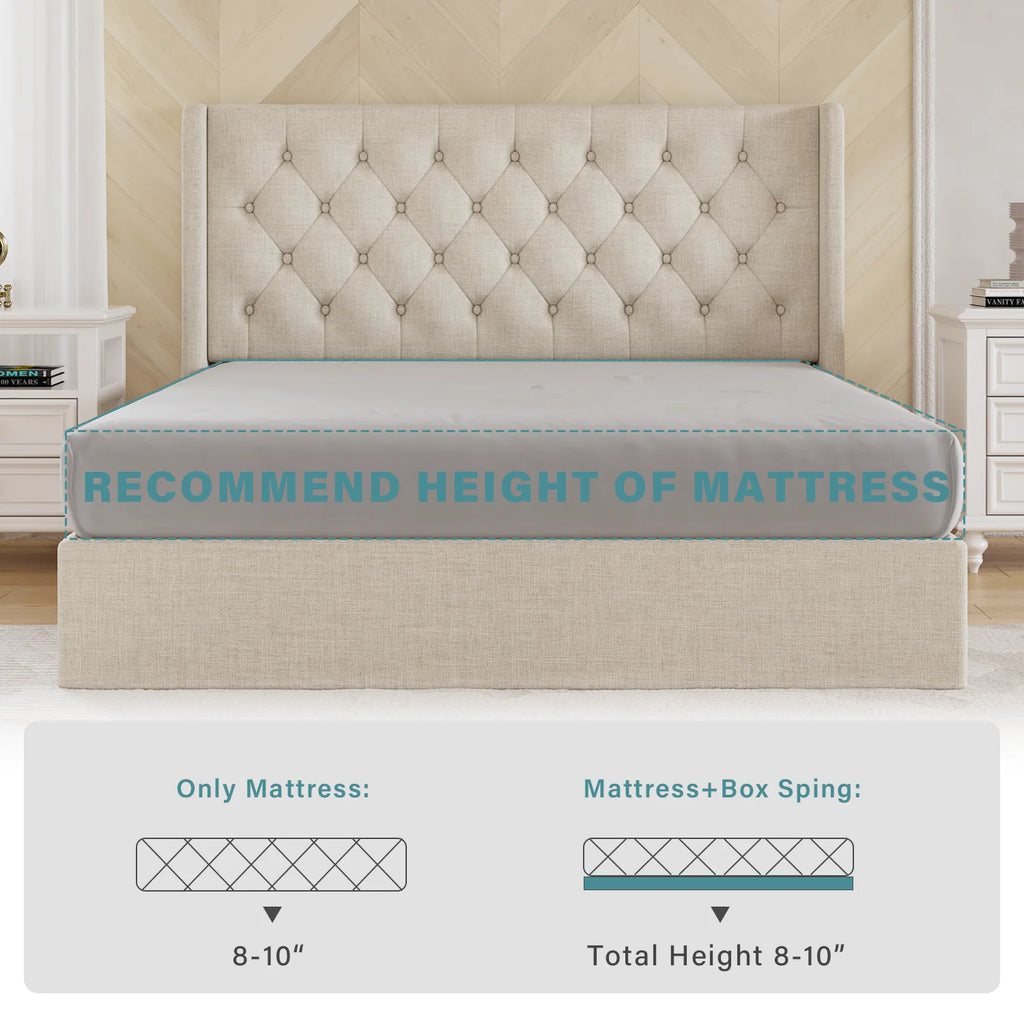 Queen Size Lift Up Storage Bed Frame U222191