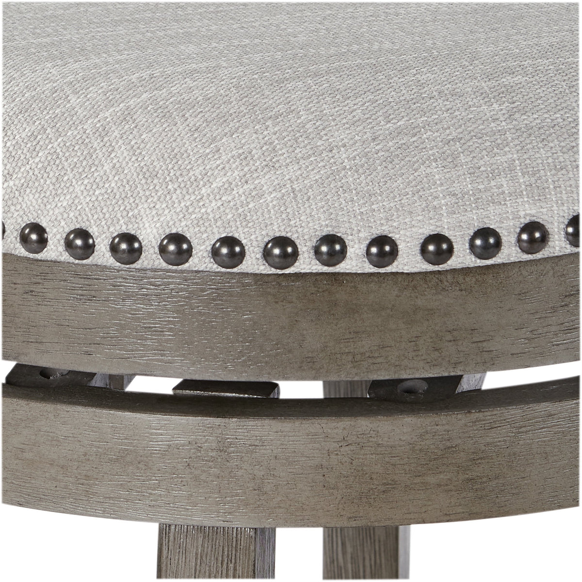 Antique Grey Backless Swivel Stool 2-Pack M14890