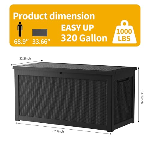 Brown 150GAL Large Capacity Outdoor Deck Box with Lock Hole P10113