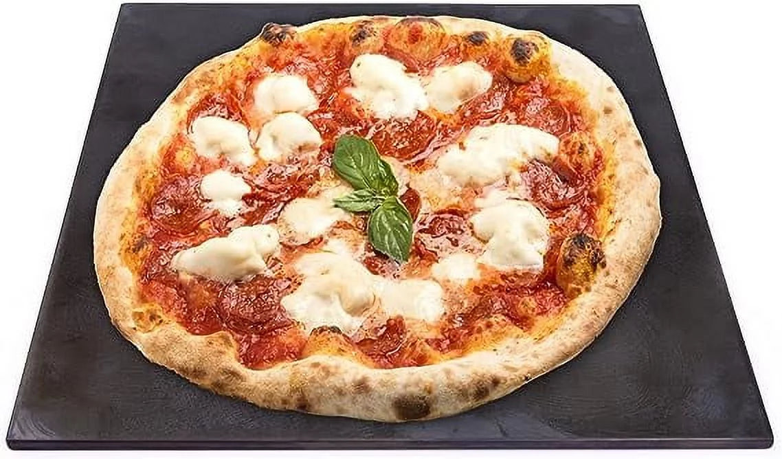 Pre-Seasoned Carbon Steel Pizza Stone & Flat Top Grill Cookware, 12" x 12" x 1/4" G126248