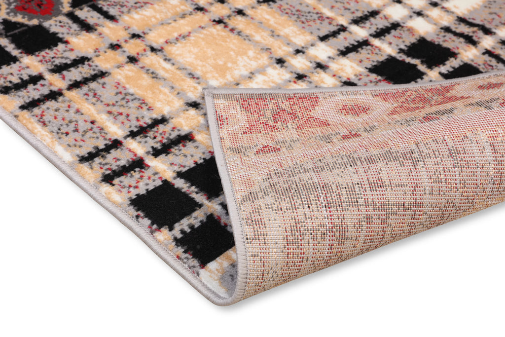 Multicolor Bear Geometric Print Rug V360407