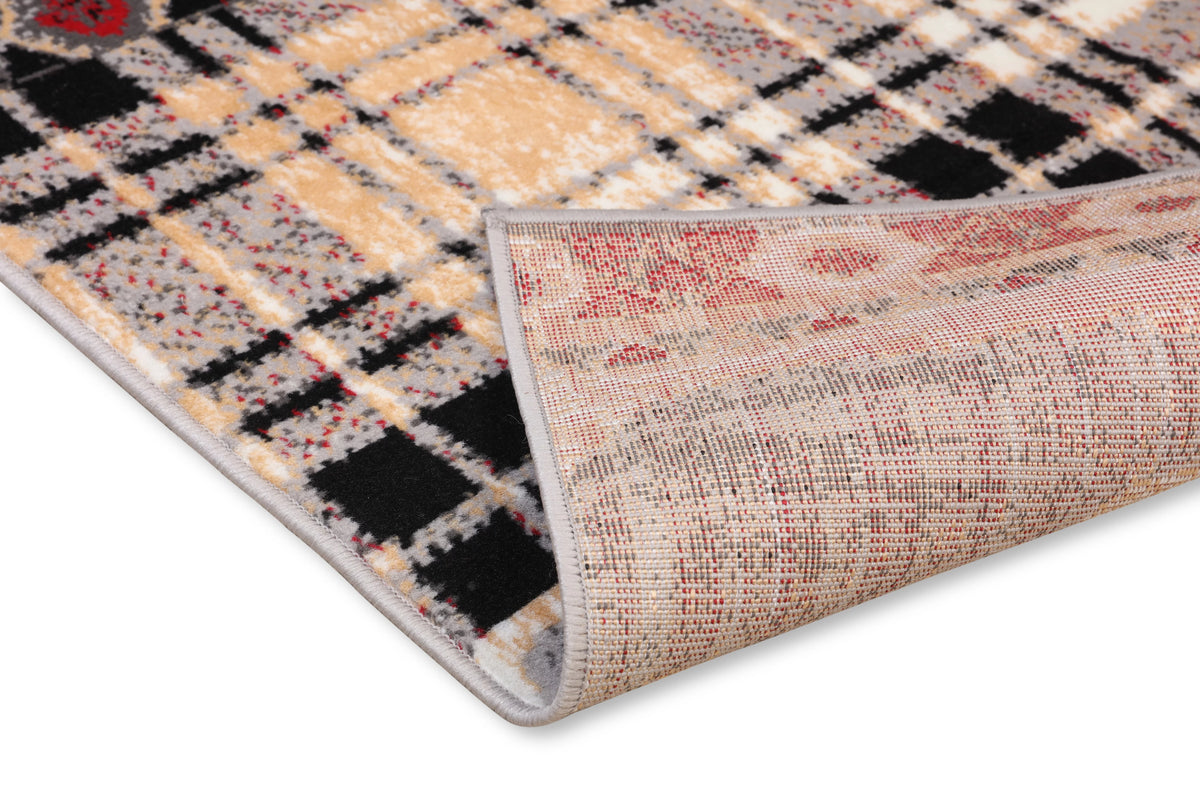 Multicolor Bear Geometric Print Rug V360407