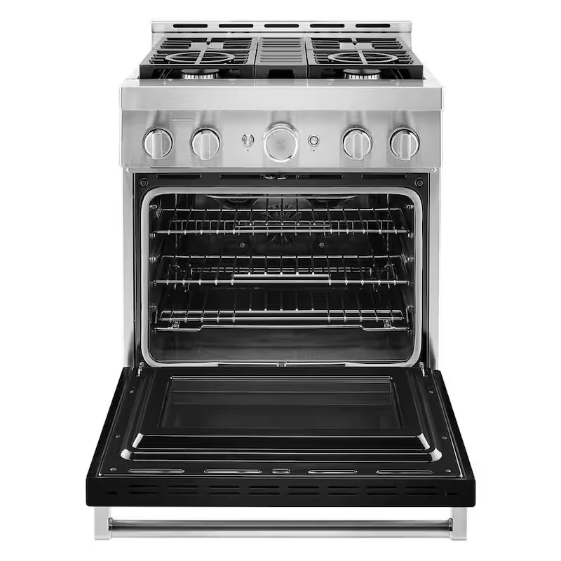 4.1 cu. ft. Smart Gas Range with Self-Cleaning and True Convection in Imperial Black E177