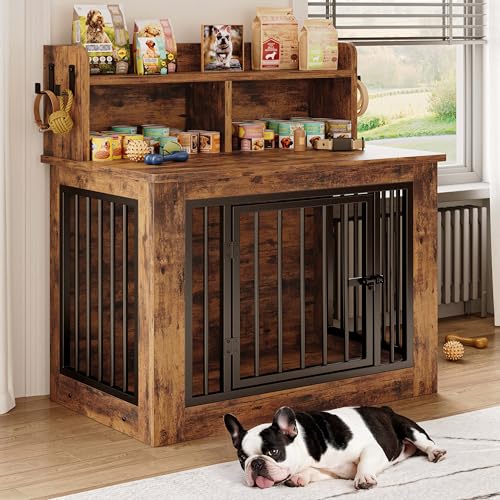 Extra Large Wooden Dog Crate with Storage D684