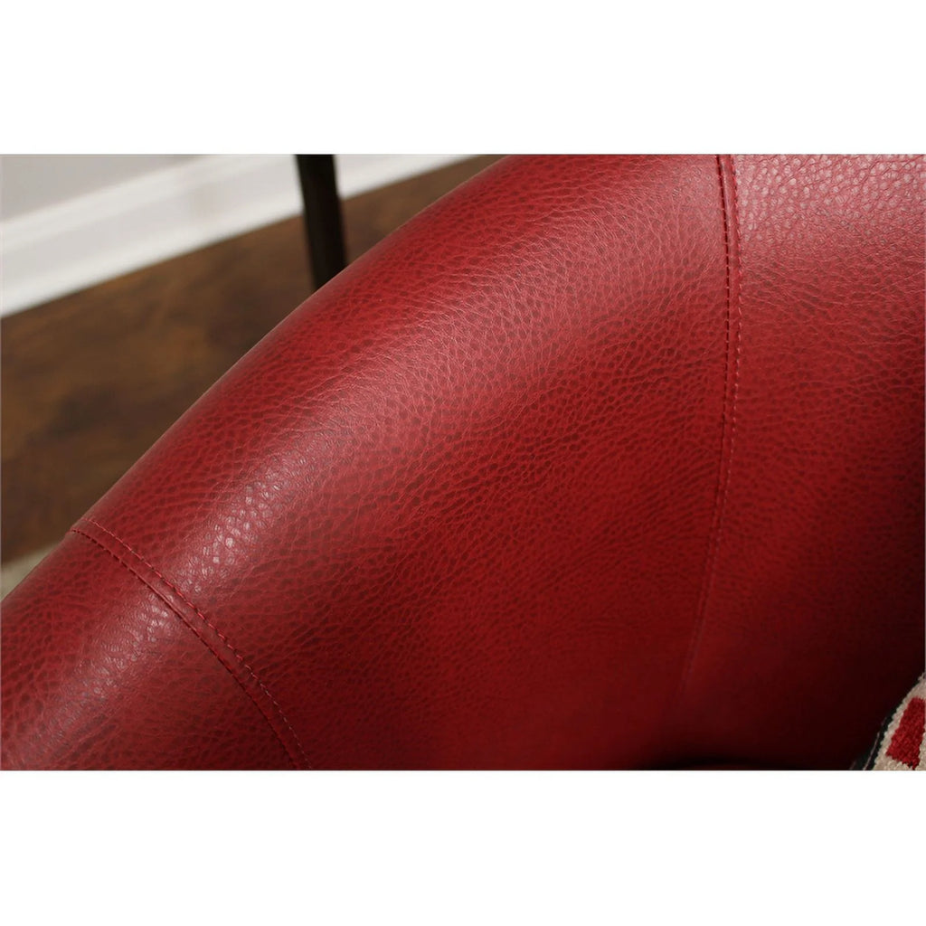 Red Faux Leather Club Chair W842