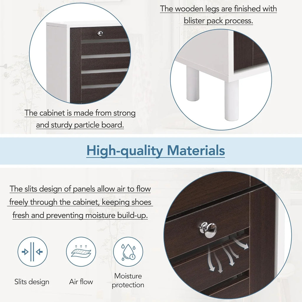 Slim Shoe Cabinet with 3 Flip Drawers V712236