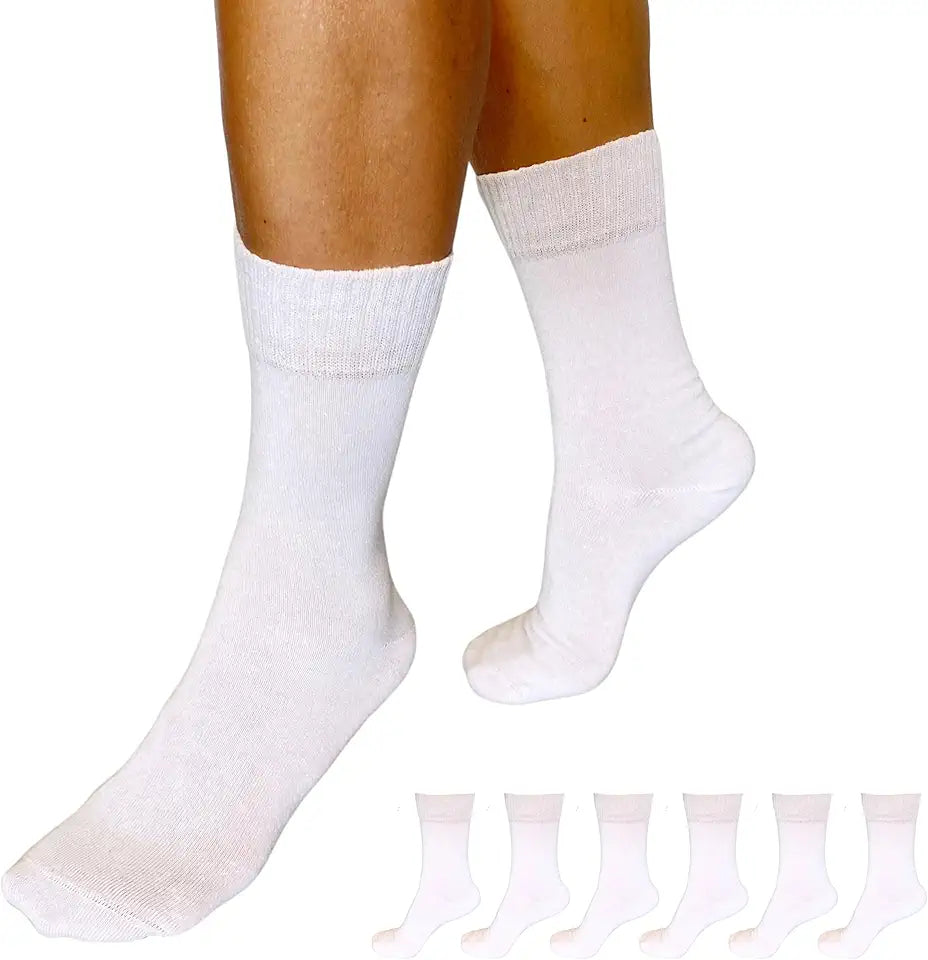 Cotton Diabetic Crew Socks 6 Pair S77955
