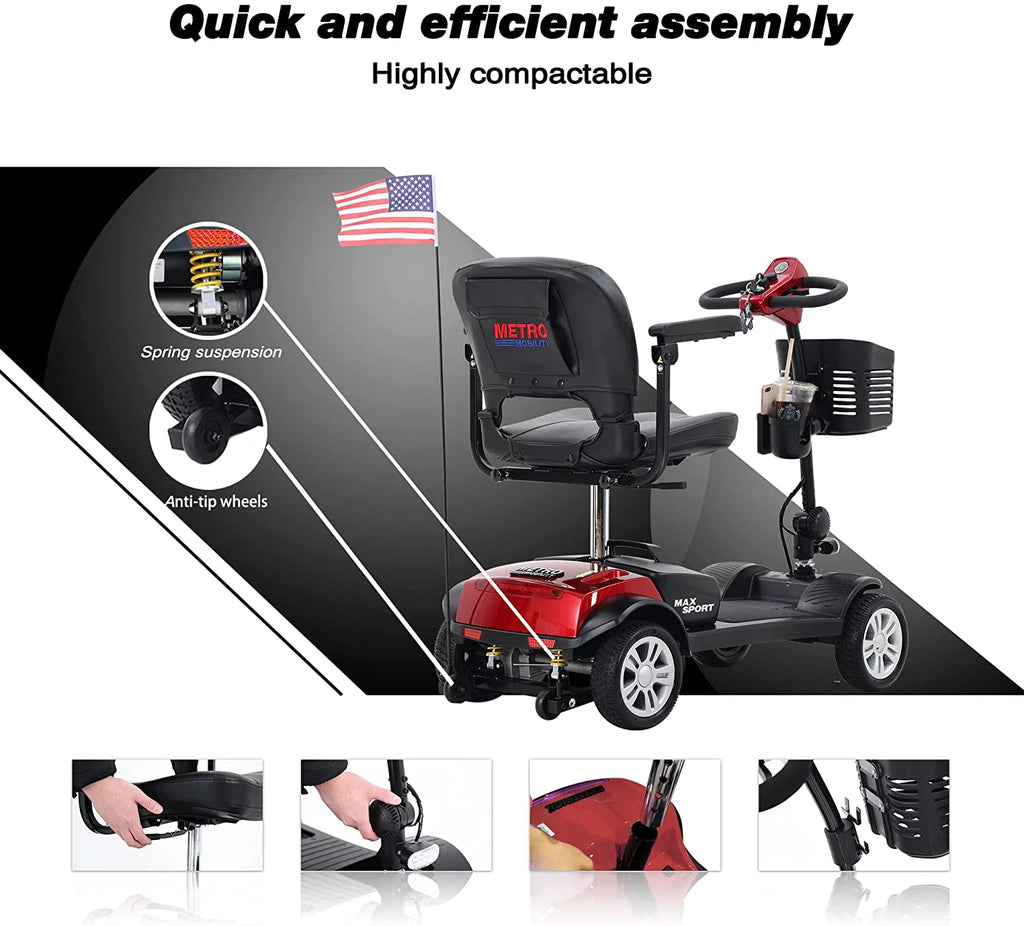 4 Wheel Folding Electric Mobility Scooter with Basket J572