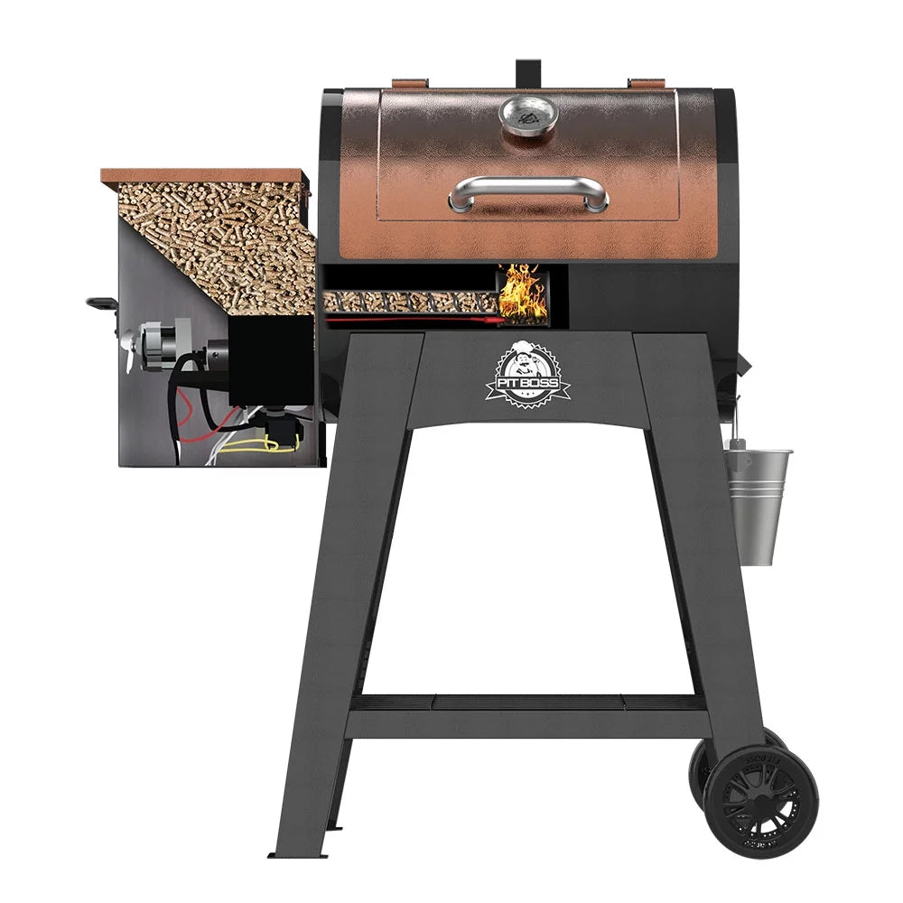 Wood Pellet Grill With Flame Broiler and Meat Probe W8344