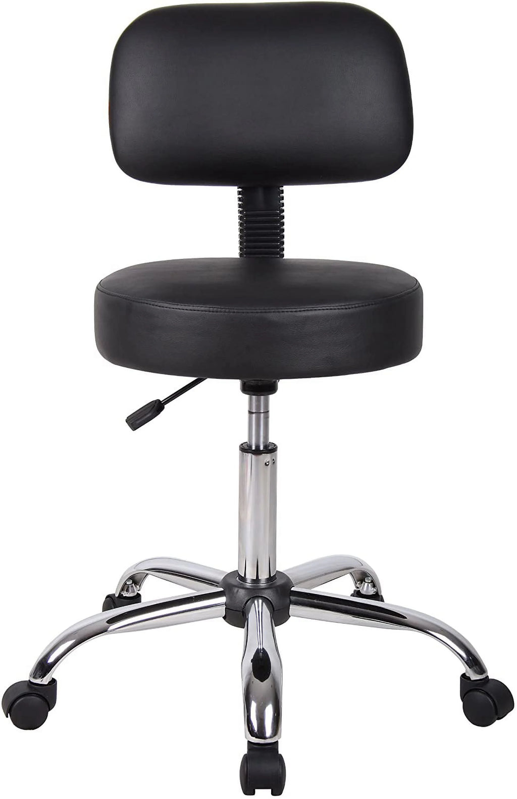 Black Vinyl Stool with Back Cushion X6208