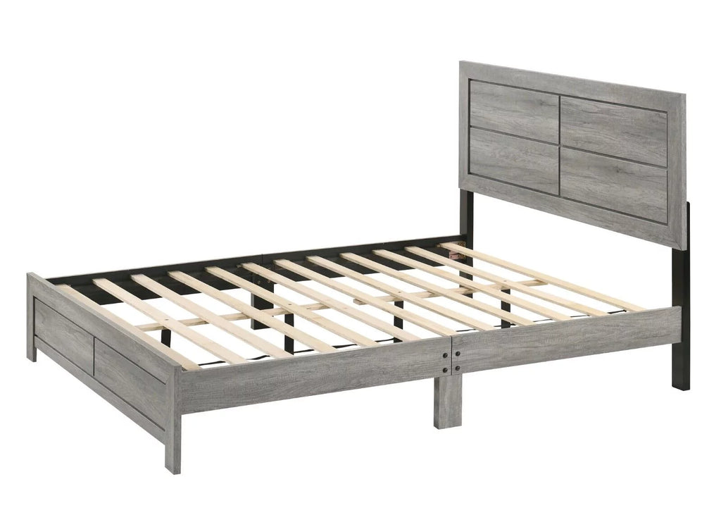 5pc Full Size Platform Bedroom Set Gray J801