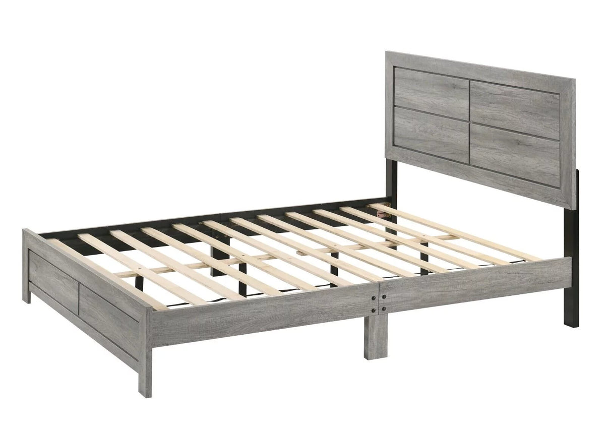 5pc Full Size Platform Bedroom Set Gray J801