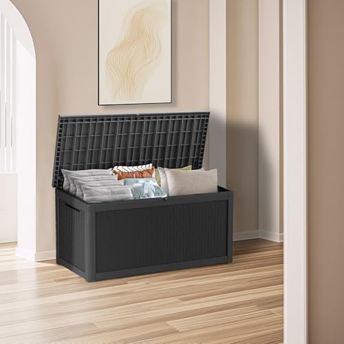 Brown 150GAL Large Capacity Outdoor Deck Box with Lock Hole P10113